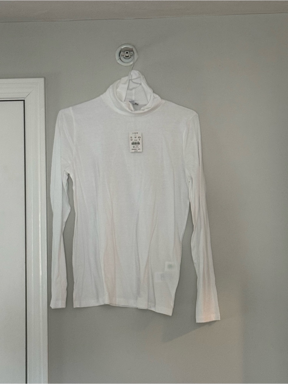 J. Crew White Turtleneck Long-Sleeve Top